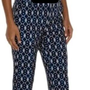 Liverpool Kelsey Trouser Navy Batik Print 6/28 NWT Style Number: lm5700mw1p78